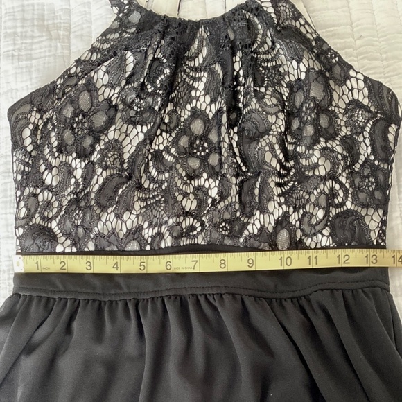 Sequin Hearts Black & Ivory Size 7 Juniors Mini Dress - Picture 6 of 11